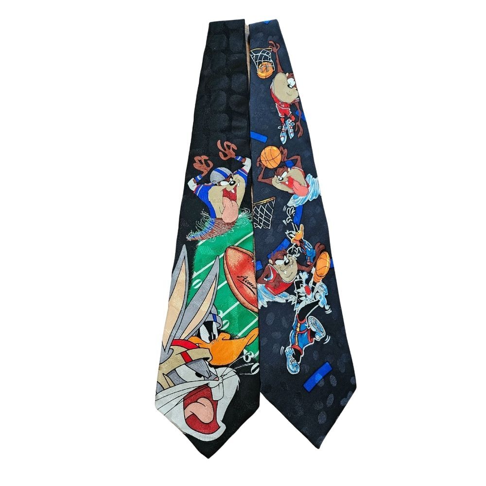 Vintage Looney Tunes 100% Silk Novelty Tie Bundle x 2 | Mens Professional Wear